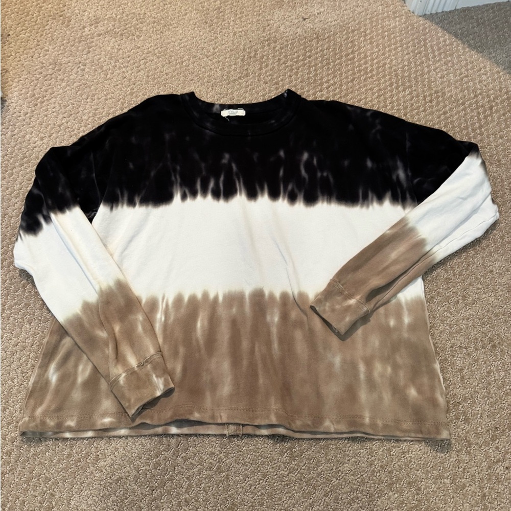 Leallo Black and Brown Tie-Dye Long Sleeve
